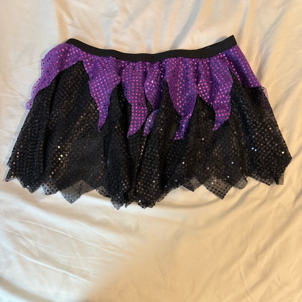 Purple and Black Sequin Women's Skirt